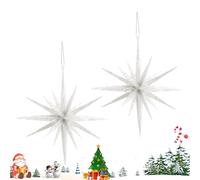 Christmas Tree Star Ornaments - Holiday Tree Decor for Festive Celebration | PP with Glitter Finish, Lightweight Accent, Seasonal Hanging Decoration for Home Office School Retail Display