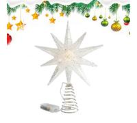 Christmas Tree Star Topper - Decorative Seasonal Festive Treetop Decorations - Festive Christmas Glitter Star Ornament Timeless Treetop Decoration,for Office Indoor Home Bar Shop Bedroom