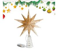 Christmas Tree Star Topper | Elegant Seasonal Festive Treetop Decorations - Christmas Glitter Star Ornament Treetop Decoration | Seasonal Décor Accessories for Office Indoor Bar Shop Bedroom
