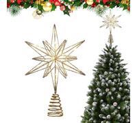 Christmas Tree Star Topper, Glitter Festive Ornament, Sparkling Holiday Decor, Lightweight Treetop Decoration, Christmas Accessory for Home Office Bar Shop Bedroom