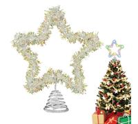 Christmas Tree Star Topper - LED Glitter Star for Festive Decor | Clear Shell with Radiant Glow Effect, Sparkling Light Display, Easy Mount for Living Room Office Party Tree Decoration