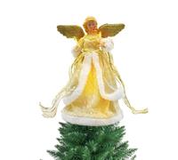 Christmas Tree Topper - 3D Angel Doll for Holiday Display | Festive Decoration for Living Room Kitchen Bedroom Apartment Dorm Backyard with Glitter Accents and Easy Placement