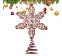 Christmas Tree Topper, Christmas Gingerbread Tree Topper, Festive Resin Snowflake Ornament for Indoor Living Room Family Gathering Celebration Holiday Party Seasonal Centerpiece Outdoor