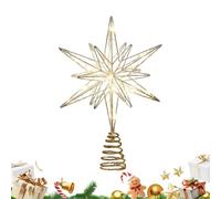 Christmas Tree Topper - Glittered Ornament for Holiday Trees | Iron Frame with LED Lights, Lightweight 140g Design for New Year, Office, Indoor, Home, Bar, Shop and Bedroom
