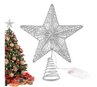 Christmas Tree Topper Lighted - Battery Powered LED Star Festival Ornament, LED Tree Toppers Christmas Decorations | for Festival Wedding Party Office New Year Holiday Bar Home, 25x20cm/9.84x7.87inch