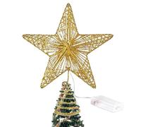 Christmas Tree Topper Lighted - Battery Powered LED Star Festival Ornament, LED Tree Toppers Christmas Decorations | for Festival Wedding Party Office New Year Holiday Bar Home, 25x20cm/9.84x7.87inch