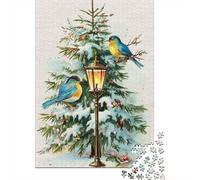 Christmas Tree with Birds Puzzle 1000 Pièces Educa Jouet en Bois Divertissement Créatif De l'art De La Décoration Jeu Éducatif Challenge Toy pour Adultes Et Enfants À Partir De 12 Ans 52x38cm/1000pcs