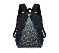 Christmas Tree with Starry Night Sky Sacs À Dos Imprimés En 3D Pour Enfants 17inch Sacs À Dos Tendance Et Décontractés Pour La Journée, Sacs De Voyage, Sacs À Dos D'extérieur Pour Garçons Et Filles