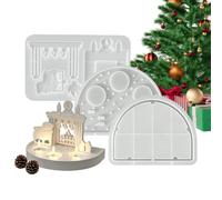 Christmas Village Candle Hold er Mo ld Cute House Reusable Silicone Mould | Tealight Holder Mold Home De cor f or Home Living Room Bedroom Coffee Table Entryway Art Class