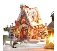 Christmas Village Centerpiece Decor - Light Up Cottage | Christmas Cottage With Led Light | Holiday Table Decor LED Village Houses Acrylic Sign | Lighted Christmâs Cabin House Decors Figurine