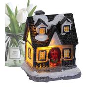 Christmas Village Houses - LED Miniature Cottage Figures, Resin Light-Up Christmas Decor 5-6x4-6cm | Atmospheric Night Lighting For Desktop, Coffee Table, Dining Table, Fireplace, Closet, Holiday Deco