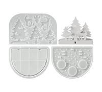 Christmas Village Mold, Cute House Silicone Mould with Reusable Design, Tea | Christmas Tree Tealight Holder Mold for Home Living Room Bedroom Coffee Table Entryway Art