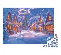 Christmas Village Scene_3 Puzzles 1000 Pieces Cadeau Unique Jeu Éducatif Défi Jouet À De Qualité Supérieure Peinture Art pour Adultes Enfants 52x38cm/1000pcs