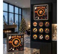 Christmas Vinyl Player Fridge Record - NFC Mini Vinyl Record Player | with 9 PCS Discs & Custom Audio, Rotatable, Illuminated, & Adjustable Volume, Compact and Cozy for Christmas Holiday Gifting