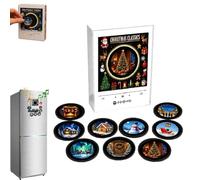 Christmas Vinyl Player Style Fridge Record Nfcs Magnetic Music Box Set，C | 9 Vinyl Style Discs And Usb C,Desk & Fridge Decoration,Nfcs Discs And Phone-Free Playback,For Christmas Decor And Gifting