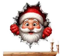 Christmas Wall Decor Self-Adhesive - - 3D Visual Holiday Santa Claus Art |