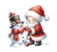 Christmas Wall Decorations - Snowman Santa Sticker For Holiday Decor | PVC Material With Removable Adhesive, Festive Decals, For Refrigerator, Wall, Window, Winter Celebration