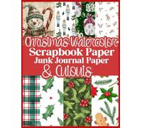 Christmas Watercolor Scrapbook Paper Junk Journal Paper & Cutouts