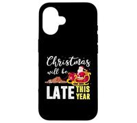 Christmas Will be Late This Year Paresseux Père Noël Coque pour iPhone 16