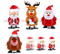 Christmas Wind-Up Toys, Jouet à Remonter Noël, Christmas Wind Up Funny Jouets, Mécaniques Mignons Thème de Noël Clockwork Toys pour Crackers Noel a Remplir, Petits Cadeaux de Table Noel - 4Piece