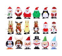 Christmas Wind-Up Toys, Wind Up Toys Bulk Set, Kids Christmas Toys, 18-Piece Stocking Stuffers with Interactive Christmas Characters, Holiday Goody Bag Fillers for Kids, Families, and Toy Collectors