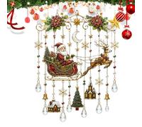 Christmas Windchimes, 2D Acrylic Holiday Decorations | Porch Windchime Sun Catcher for Home Outdoor Garden Yard Porch Patio Balcony Living Room Bedroom Window Holiday Party