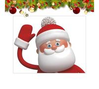 Christmas Window Stickers | Large Waving Santa 3D Effect Door Clings | Holiday Glass Decals Decorations | For Bathrooms Kitchens Bedrooms Nursery Living Room Classroom School
