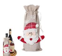 Christmas Wine Bottle Cover Decoration, Holiday Wine Bottle Wrap, Decorative Holiday Wine Bottle Cover, Christmas Drawstring Red Wine Bottle Cover Bags for Travel Wedding New Year