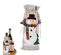 Christmas Wine Bottle Cover Decoration, Holiday Wine Bottle Wrap, Decorative Holiday Wine Bottle Cover, Christmas Drawstring Red Wine Bottle Cover Bags for Travel Wedding New Year