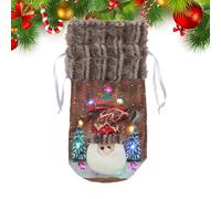 Christmas Wine Bottle Cover | Decorative Lighted Wine Bottle Cover with Integrated LED Lights | Holiday Wine Bottle Decoration for Christmas Parties, Gatherings, and Festive Home Decor