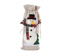 Christmas Wine Bottle Cover, Drawstring Wine Cover, Holiday Wine Cover, Christmas Bottle Bag, Festive Wine Cover, Portable Soft Drawstring Wine Bottle Bags with Santa Elk for Christmas