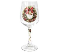 Christmas Wine Glass Gift Box Set, 2D Peinte Ensemble De Verres | Coffret De Verres À Vin De Noël 2D Peints, 6 Motifs De Saison Et Bases Flocon, Pour Vos Repas En Fête