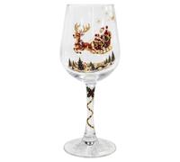 Christmas Wine Glass Gift Box Set, 2D Peinte Ensemble De Verres | Coffret De Verres À Vin De Noël 2D Peints, 6 Motifs De Saison Et Bases Flocon, Pour Vos Repas En Fête