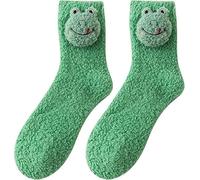 Christmas Winter Fuzzy Animal Slipper Socks,3D Animal Cartoon Socks Warm,Funny Cute Soft Coral Fleece Fluffy Plush(Frog)