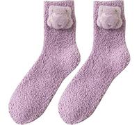 Christmas Winter Fuzzy Animal Slipper Socks,3D Animal Cartoon Socks Warm,Funny Cute Soft Coral Fleece Fluffy Plush(Hippo)