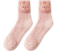 Christmas Winter Fuzzy Animal Slipper Socks,3D Animal Cartoon Socks Warm,Funny Cute Soft Coral Fleece Fluffy Plush(Rabbit)