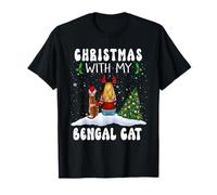 Christmas with My Bengal Cat Kitty Funny Xmas T-Shirt