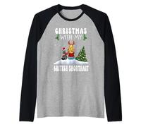 Christmas with My British Shorthait Cat Kitty Funny Xmas Manche Raglan