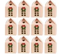 Christmas Wonderland Cottage Gift Box, 3D Pop Up Christmas House Gift Boxes, Paper Treat Boxes for Holiday Party Favors, Cookie Candy Packaging, Festive Goodie Bags Decorations(12PCS Pink A)