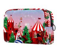 Christmas Wonderland Paradise Trousse de toilette pour femme Grande trousse de maquillage pratique avec fermeture éclair, multicolore, 18.5x7.5x13cm/7.3x3x5.1in, Trousse de toilette