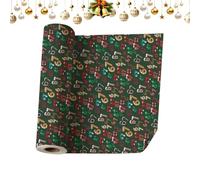 Christmas Wrapping Paper, Craft Supplies for Holiday, Wide Festive Decoration Wrapping Roll with Bright Designs, Seasonal Gift Wrap Solution for Party, School, Offices, Events