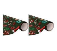 Christmas Wrapping Paper Roll Funny 67 ChristmasGift Wrap, Tear- Paper for Holiday Christmas Decoration 70.87x19.69 inch (Green)