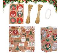 Christmas Wrapping Paper - Six Roll Festive Set, Cute Holiday Designs, 50x7 | Wrapping Paper Christmas Decorations Christmas Wrapp Holiday Birthday New Year Party Favors Stocking Stuffers Toy Snack Treat