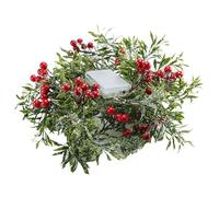 Christmas Wreath - Artificial Garland with Berries | Artificial Eucalyptus Leaves, Table Runner Fake Vine for Wedding Home Decor LED Lights Greenery Vines with Berries