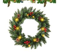 Christmas Wreath | Artificial Holiday Decoration with LED Lights