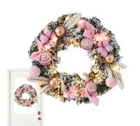 Christmas Wreath Decoration with Lights, Home Decoration, Christmas Tree Ornaments, Window Hangings, 11.8 Inches, Suitable for ChristmasHome and Outdoor Decorations