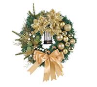Christmas Wreath Decorations - Wreath for Holiday Decor Outdoor | Artificial Greenery with LED Lights, Front Door Wall Window Farmhouse Porch Kitchen Cabinet Mantle Fireplace Home Decoration