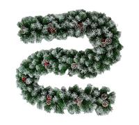 Christmas Wreath - Garland de Noël | Pine Garland | 2,8 m Christmas Nappe Garland, réaliste pin cône garlands with Red Berries, Christmas Garland For Long-Lasting Use - Holiday Garland