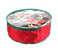 Christmas Wreath Storage Container, Wreath Storage Box With Zipper, Round Storage Bag, Holiday Storage Container, Flower Wreath Organizer Box, Wreath Container For Indoor With Clear Window And Handle