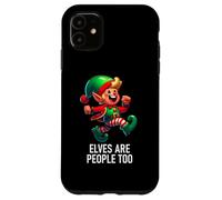 Christmas Xmas Elves are People Too Funny North Pole Design Coque pour iPhone 11